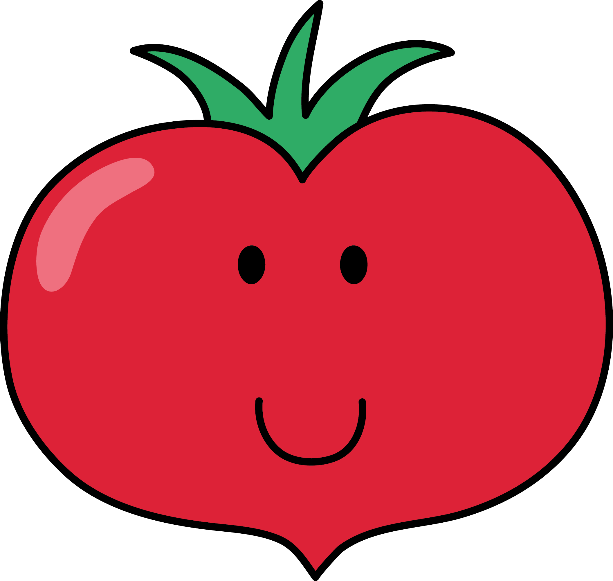 Heart Shaped Version Tomatocolor Clipart (2112x2001), Png Download