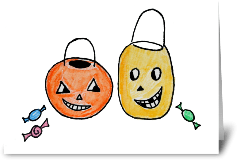 Jack O Lanterns Greeting Card Clipart (848x698), Png Download