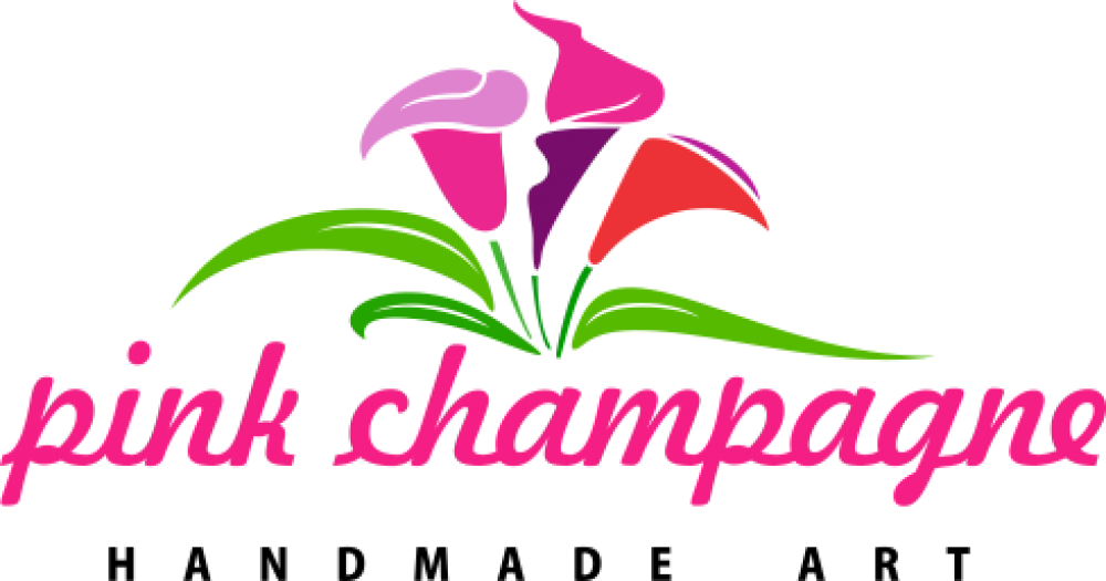 Pink Champagne Handmade Art Clipart (1000x525), Png Download