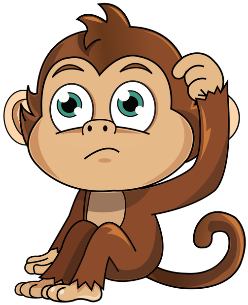 Cute Monkey Stickers Messages Sticker-6 Clipart (618x618), Png Download