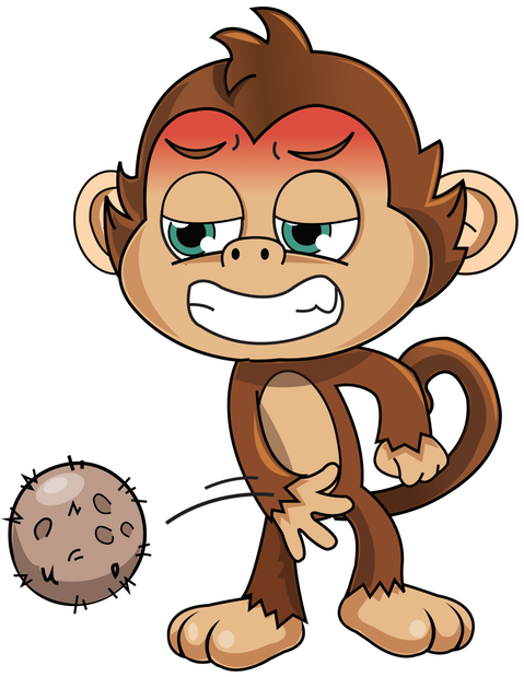 Cute Monkey Stickers Messages Sticker-11 Clipart (618x618), Png Download