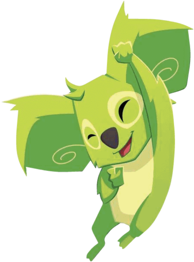 Green Jumping Koala Clipart (1000x1000), Png Download
