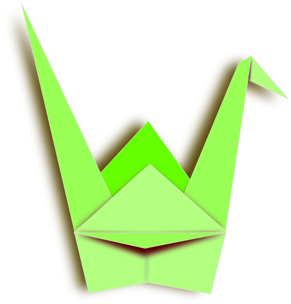 Green Paper Crane Svg Clip Arts 570 X 596 Px - Png Download (570x596), Png Download