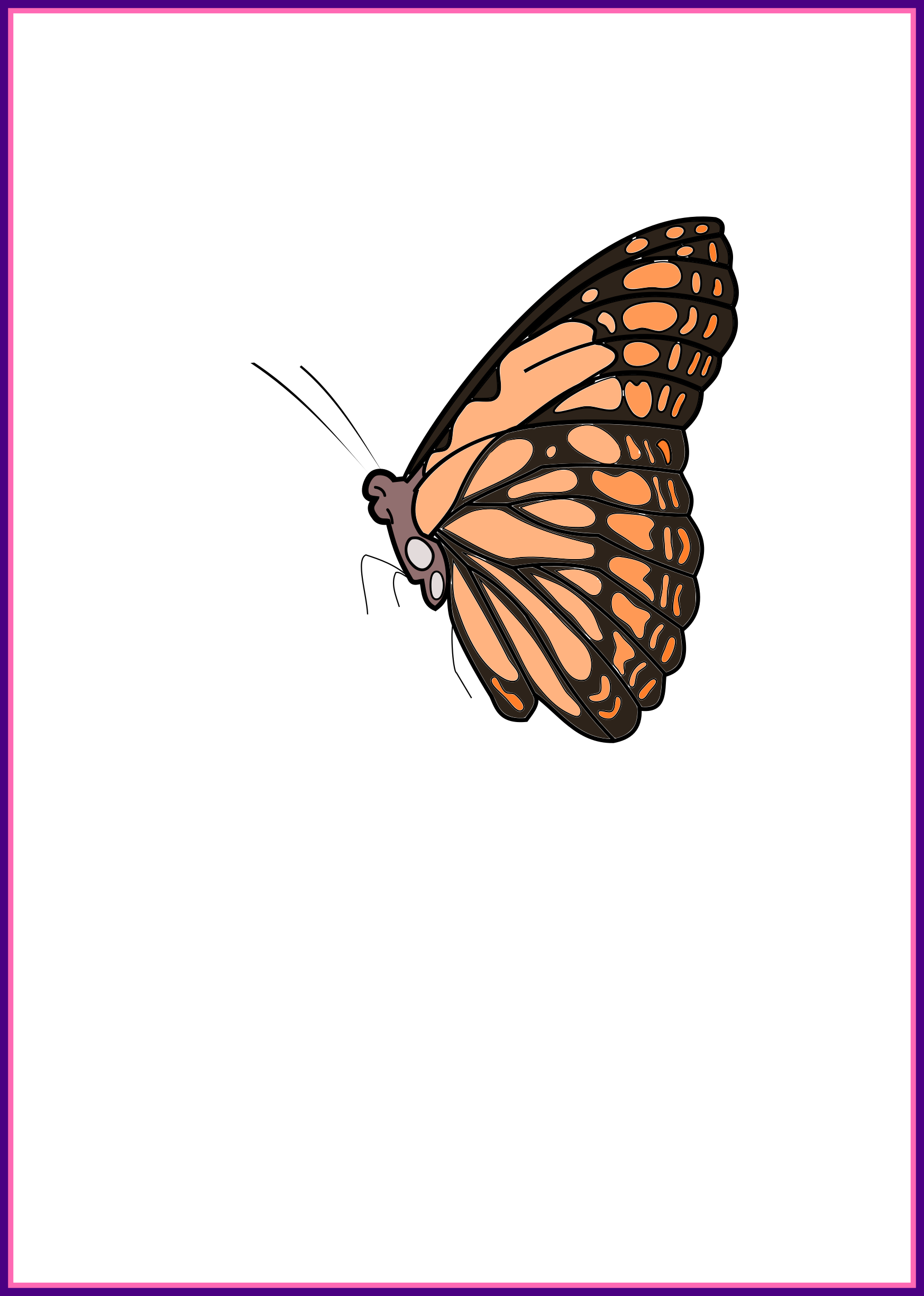 Marvelous Butterfly By Siddymcbill Brown And Orange Clipart (1747x2450), Png Download