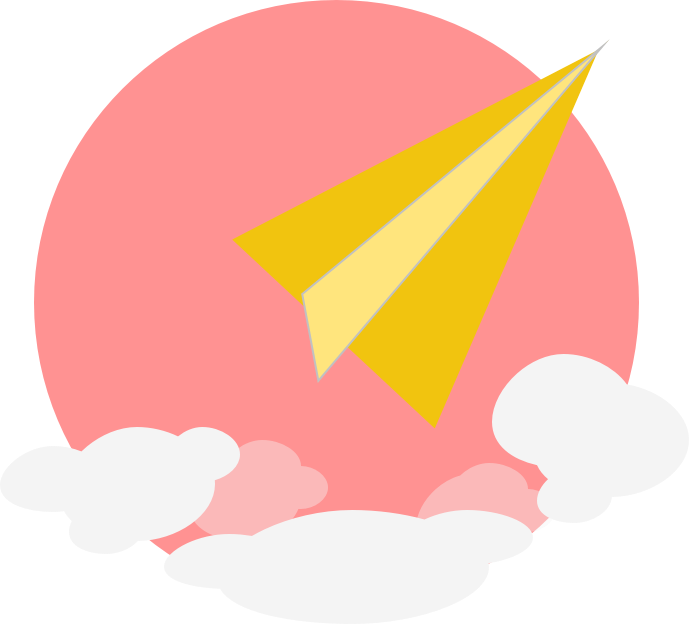 Paper Airplane & Clouds Clipart (689x624), Png Download