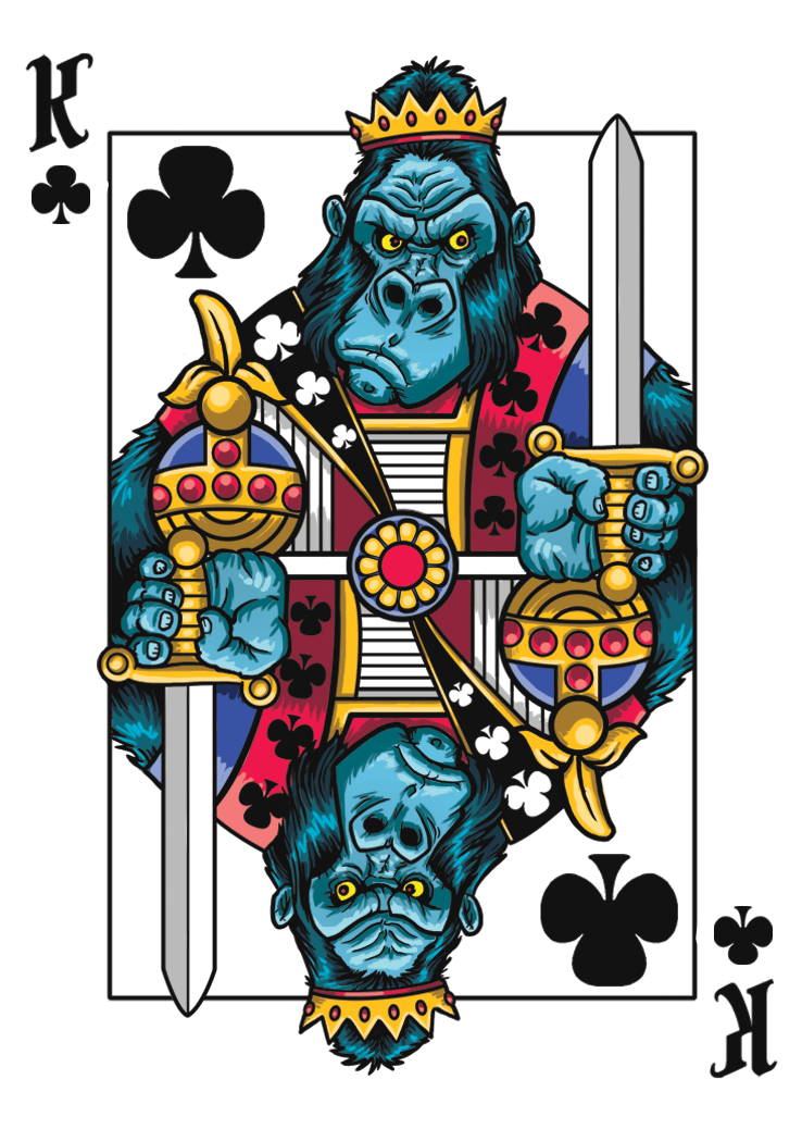 Gorilla Deck Playing Cards Clipart (1041x1341), Png Download