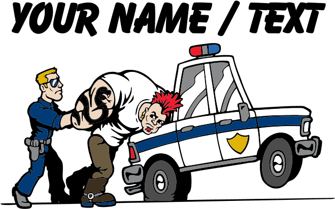Police Arresting Criminal Cartoon Pillow Case Clipart (700x700), Png Download