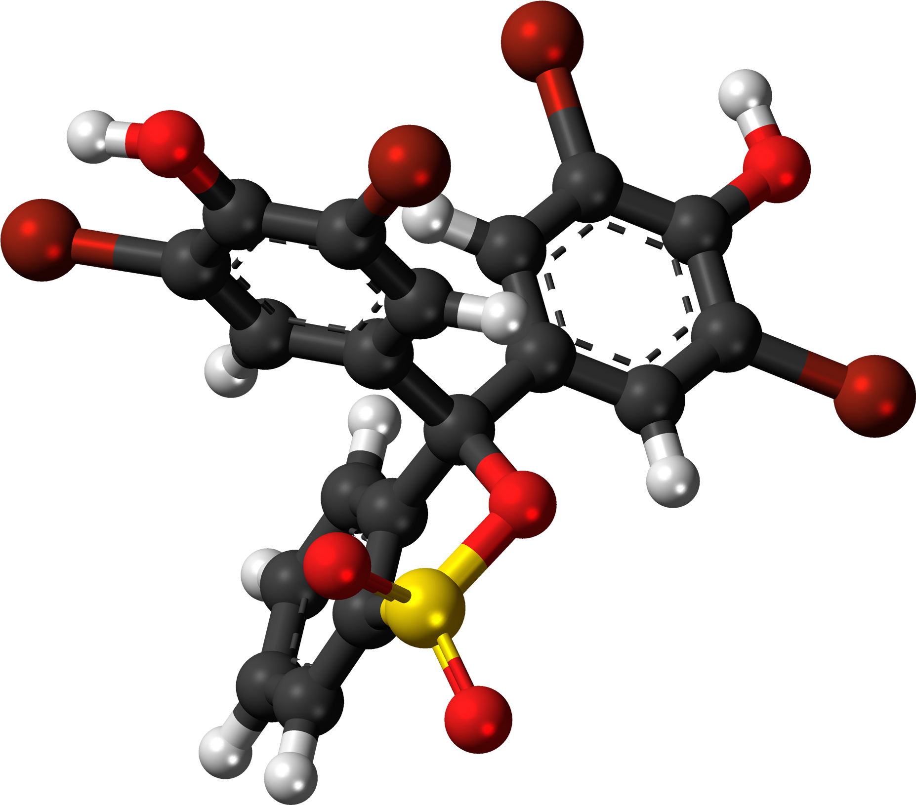 Bromophenol Blue Cyclic 3d Ball Clipart (2000x1776), Png Download