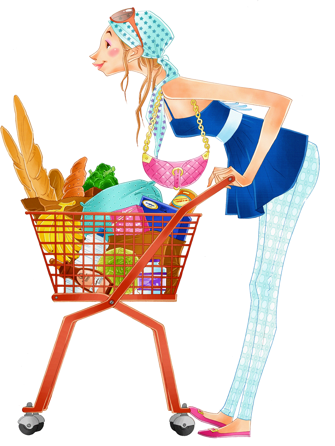 Cart Drawing Clip Art - Png Download (1072x1426), Png Download