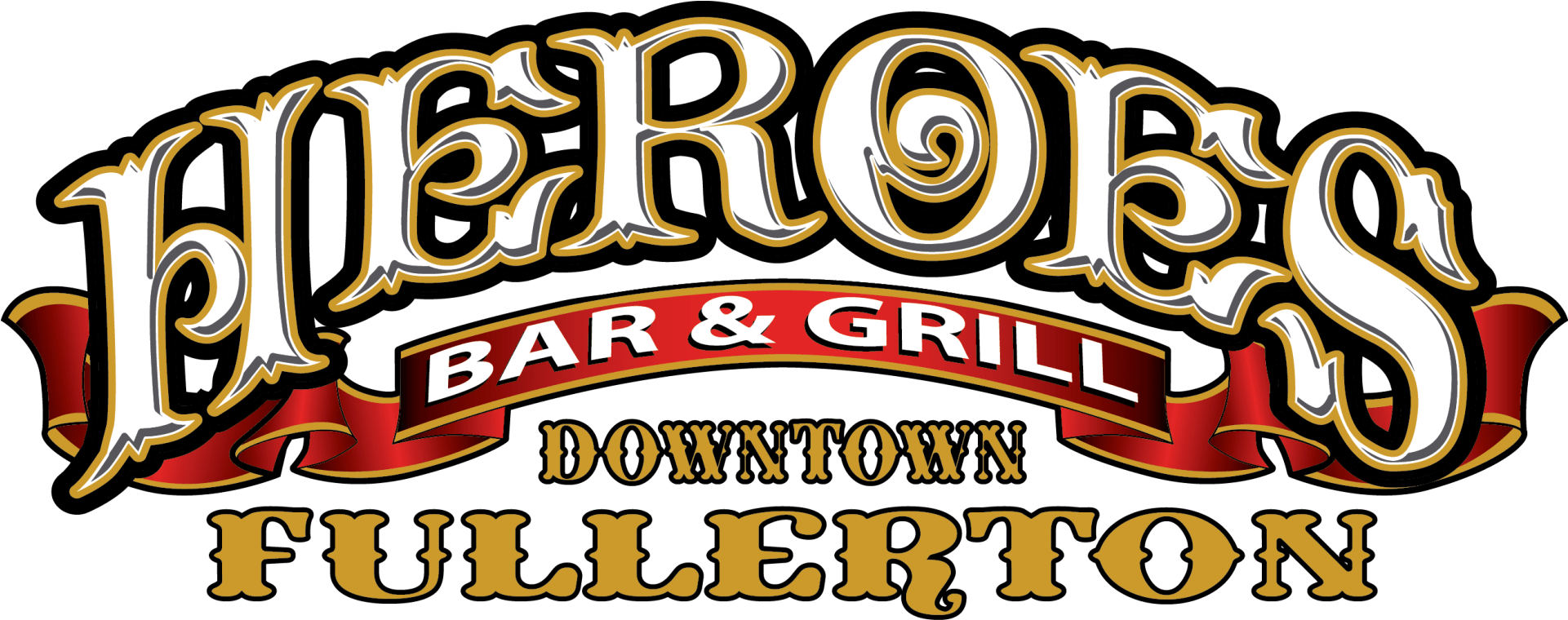 Heroes Bar & Grill Logo Clipart (1920x772), Png Download