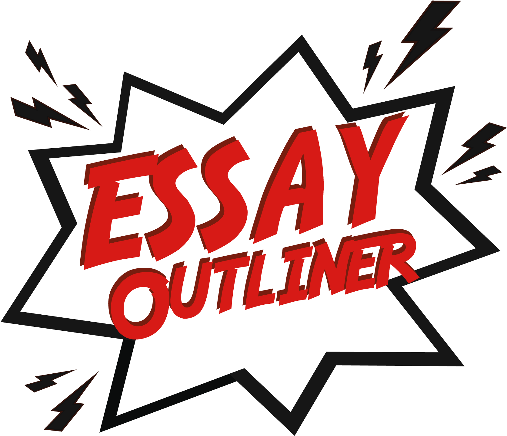Explosion With The Words Essay Outliner Clipart (1800x1500), Png Download