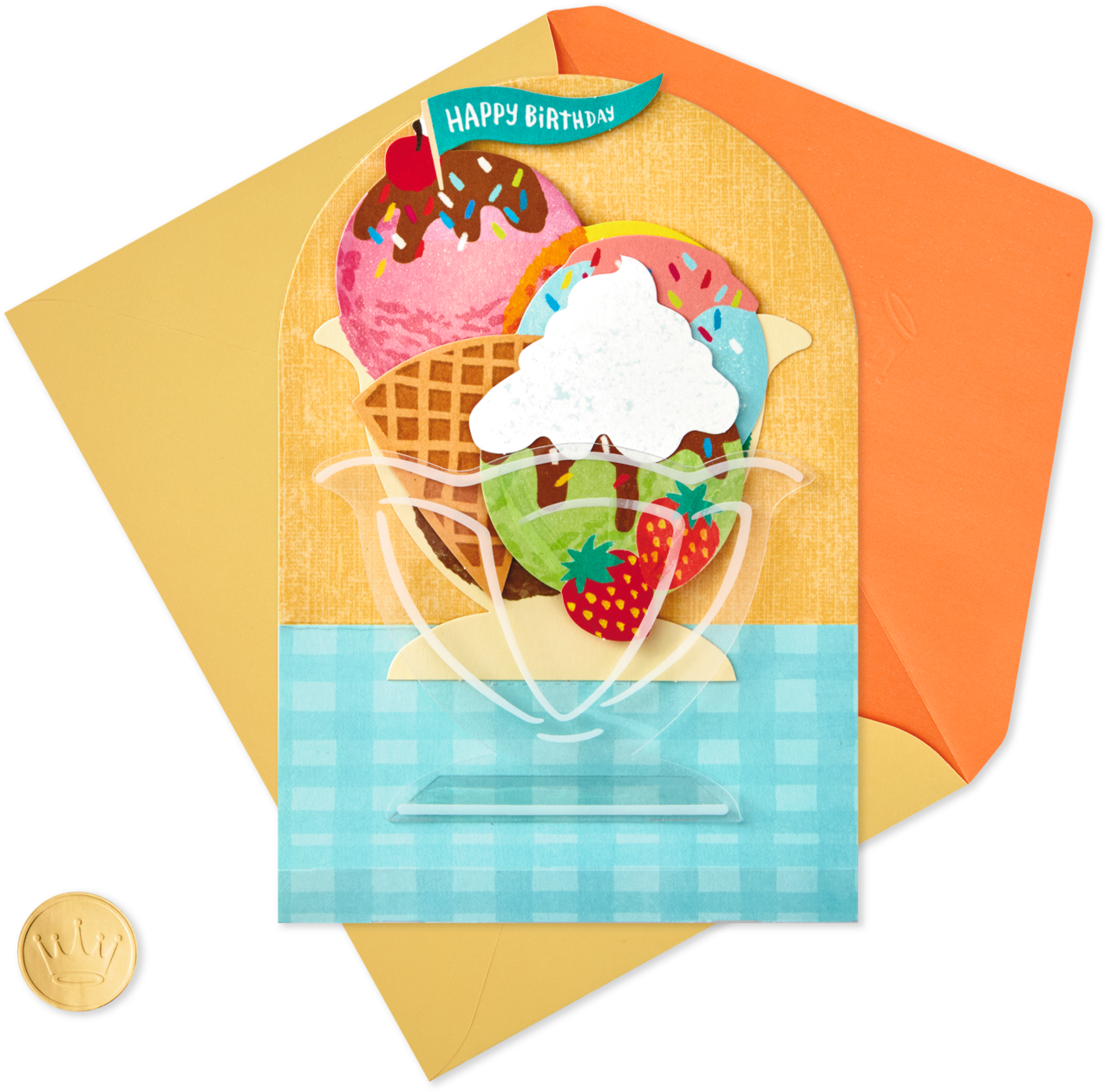 Ice Cream Sundae Pop Up Birthday Card Clipart (1470x1470), Png Download