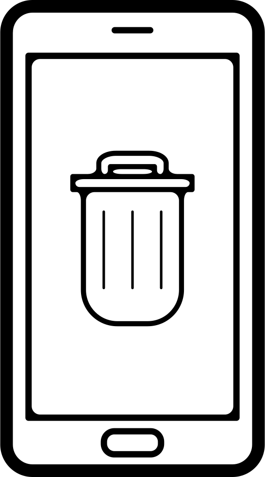 Recycle Bin Symbol On Phone Screen Comments Clipart (546x980), Png Download