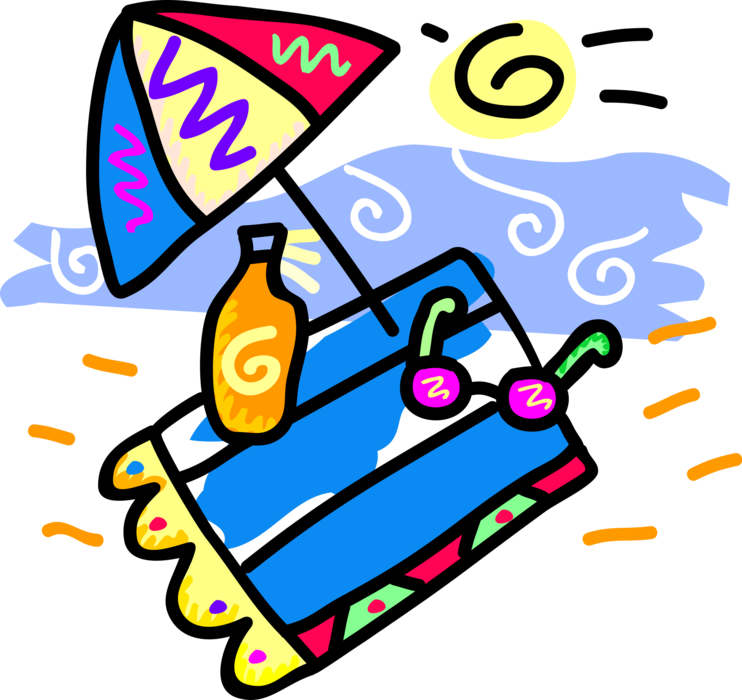 Towel Vector Beach Clipart (742x700), Png Download