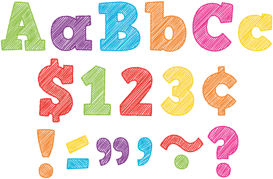 Scribble Bold Block 4" Letters Clipart (900x900), Png Download