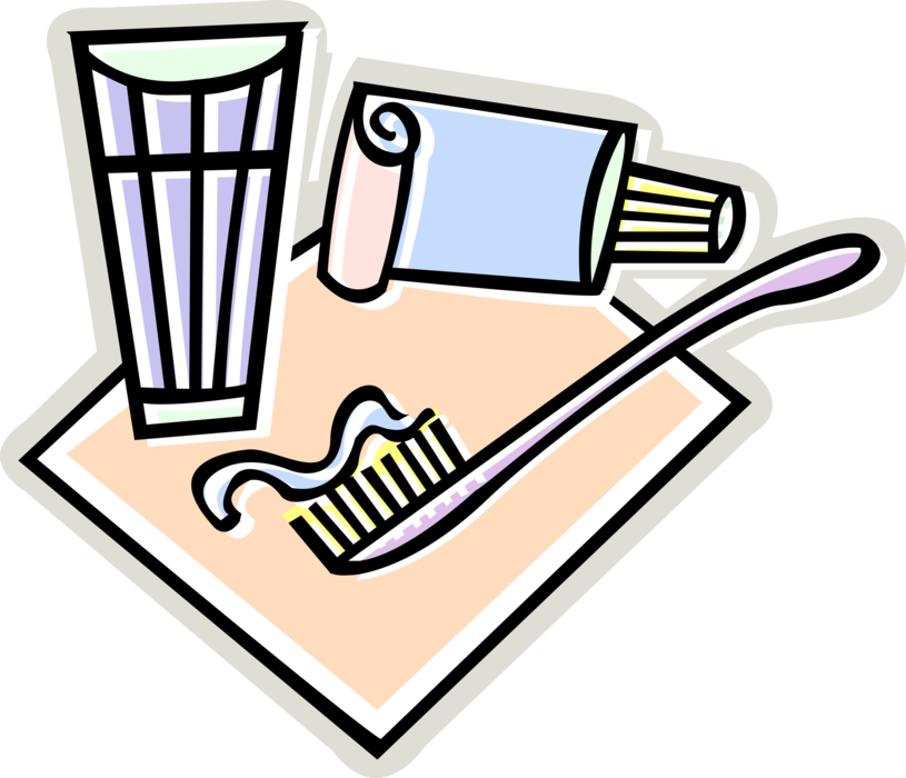 Vector Illustration Of Dental Oral Hygiene Toothbrush Clipart (815x700), Png Download