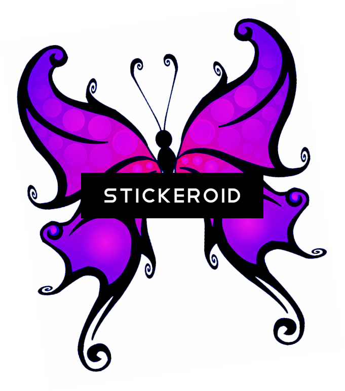 Purple Butterfly Clipart (681x772), Png Download