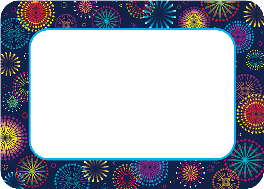 Tcr5455 Fireworks Name Tags/labels Image Clipart (900x900), Png Download