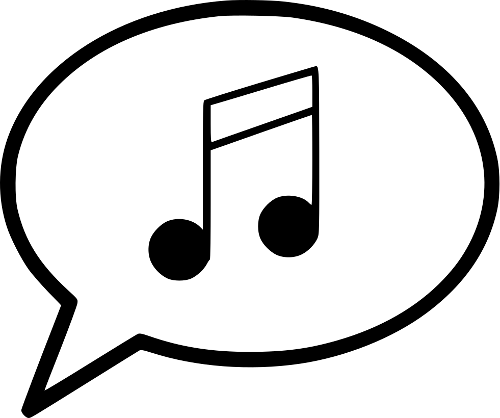Bubble Message Musical Single Bar Note Comments Clipart (981x820), Png Download