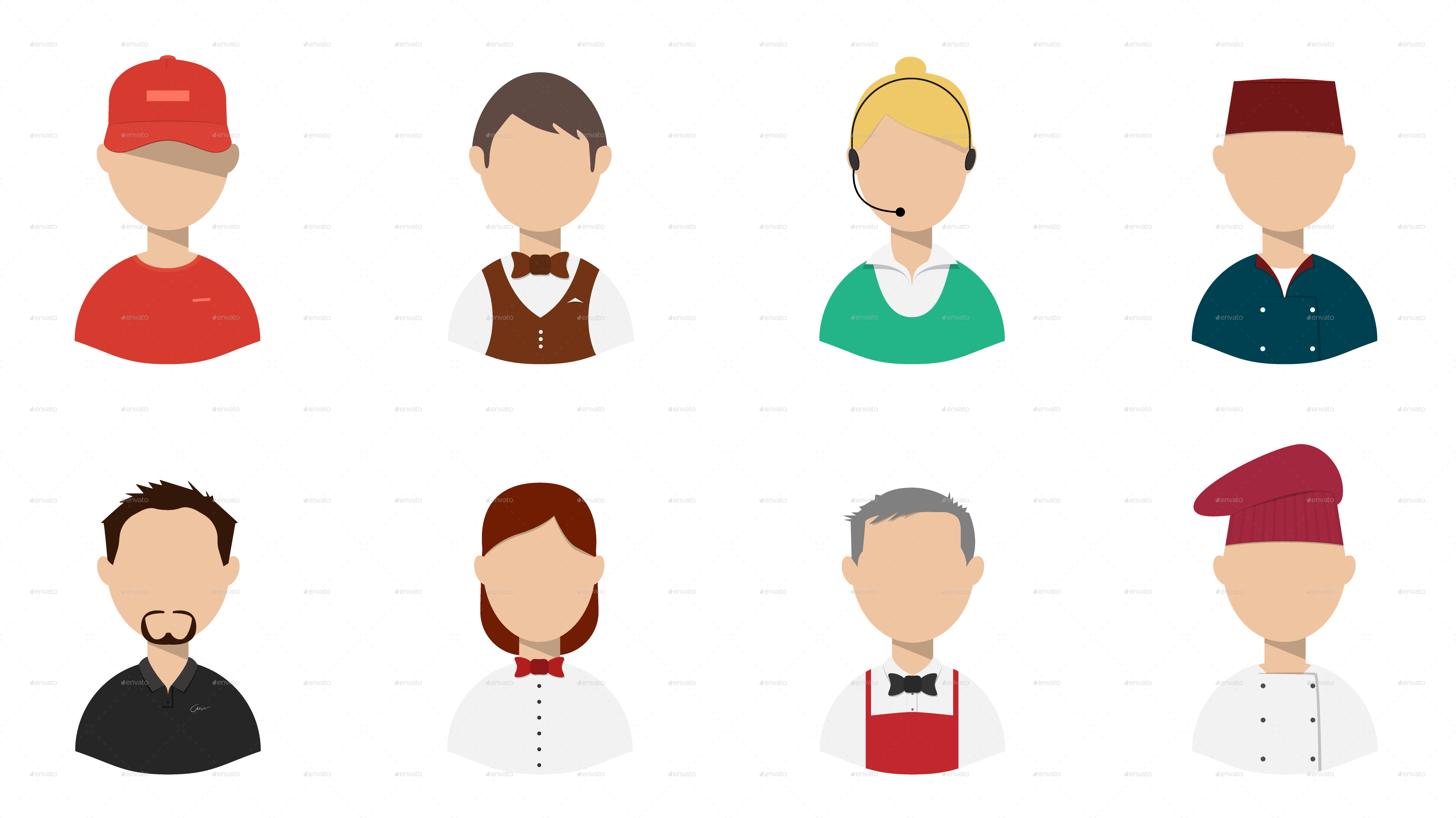 Staff Clipart Restaurant Staff - Png Download (4800x2700), Png Download