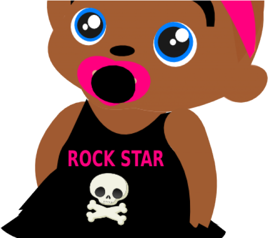 Black Hair Clipart Rockstar - Png Download (640x480), Png Download