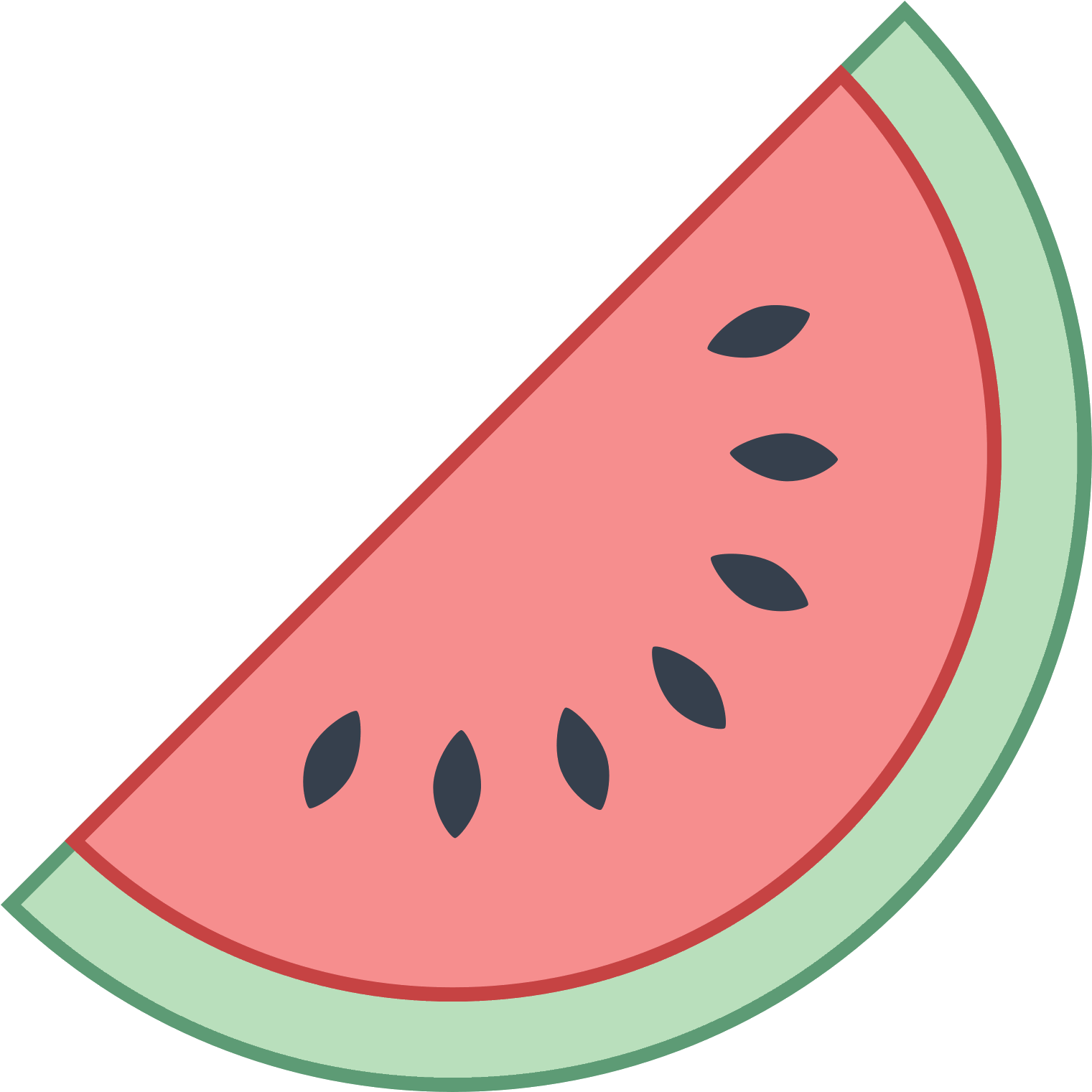 Clipart Hearts Watermelon - Png Download (1600x1600), Png Download