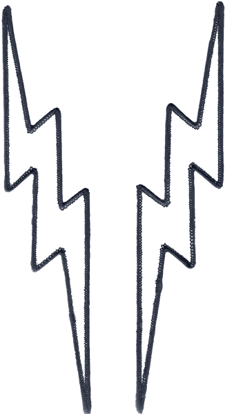 White Lightning Bolts 10″ Embroidered Reflective Patch Clipart (600x600), Png Download