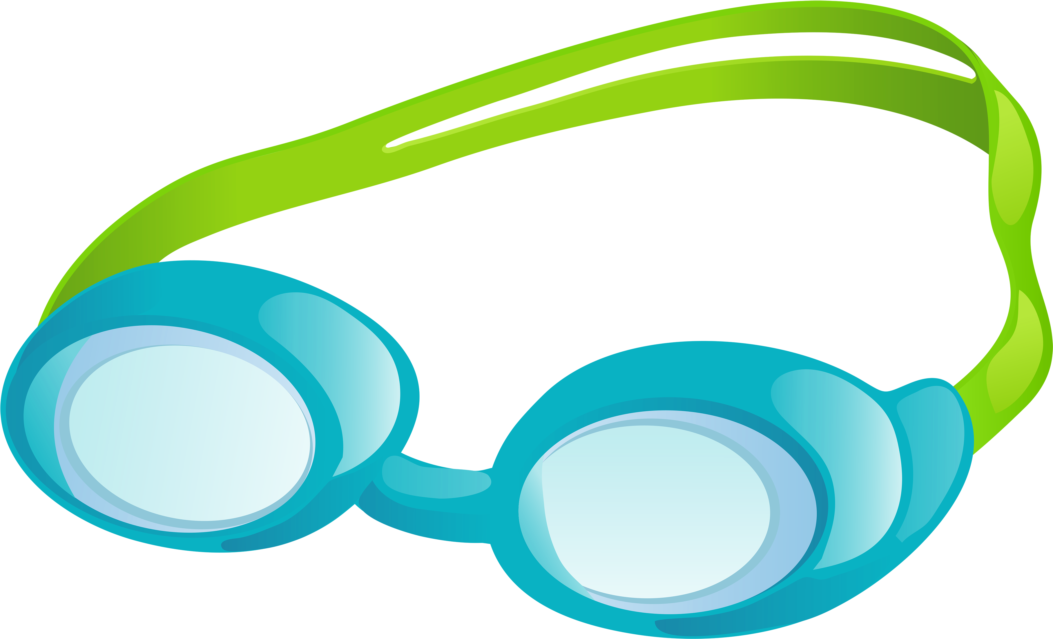 Cat Eye Sunglasses Clipart - Clipart Of Swimming Gear - Png Download (3840x2300), Png Download