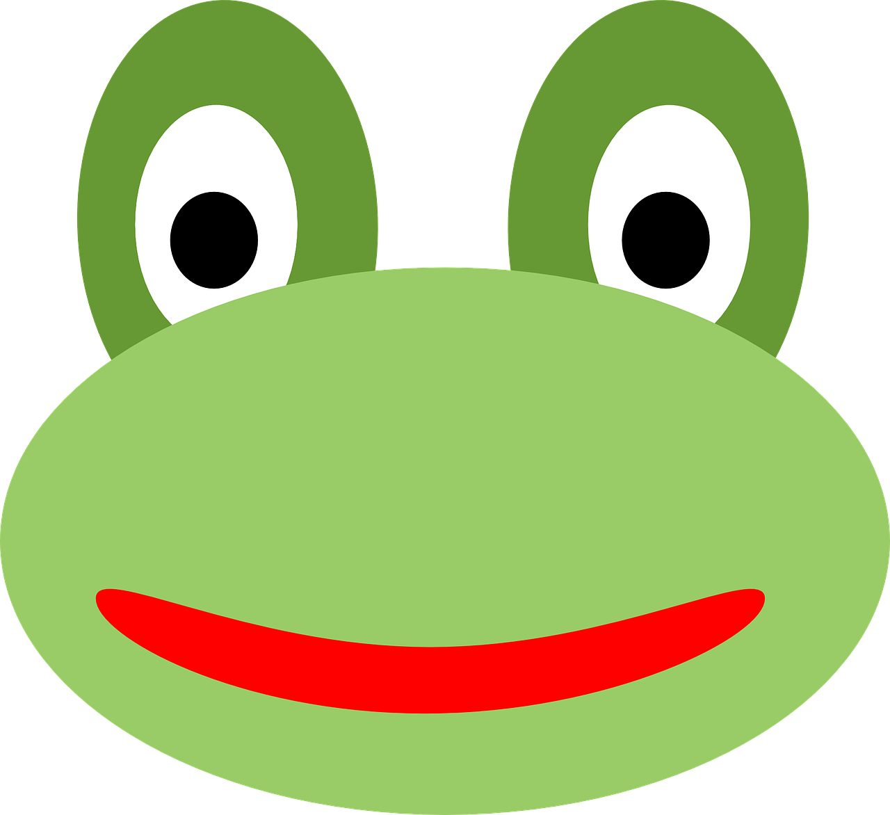 Cartoon Frog With Blue Eyes In M - Vector Graphics Clipart (786x720), Png Download