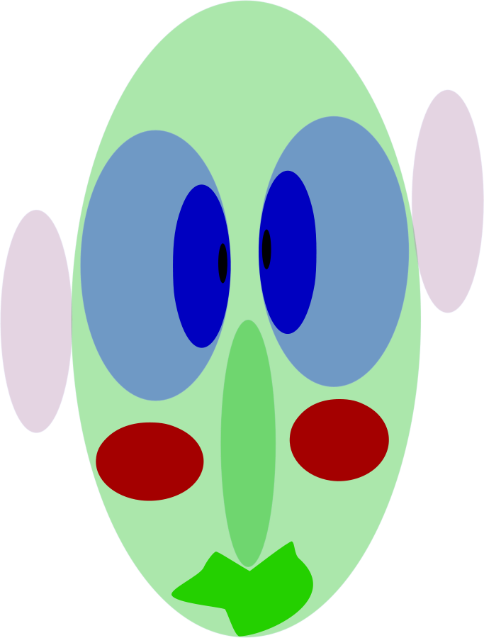 Face With Eyes Ears Large 900pixel Clipart, Face With - Clip Art - Png Download (683x900), Png Download