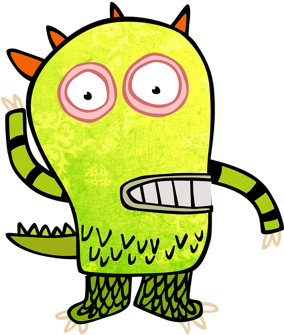 Monster, Clip, Art, Kids, Green Monster, Cartoon, Green - Monster Kids - Png Download (513x640), Png Download