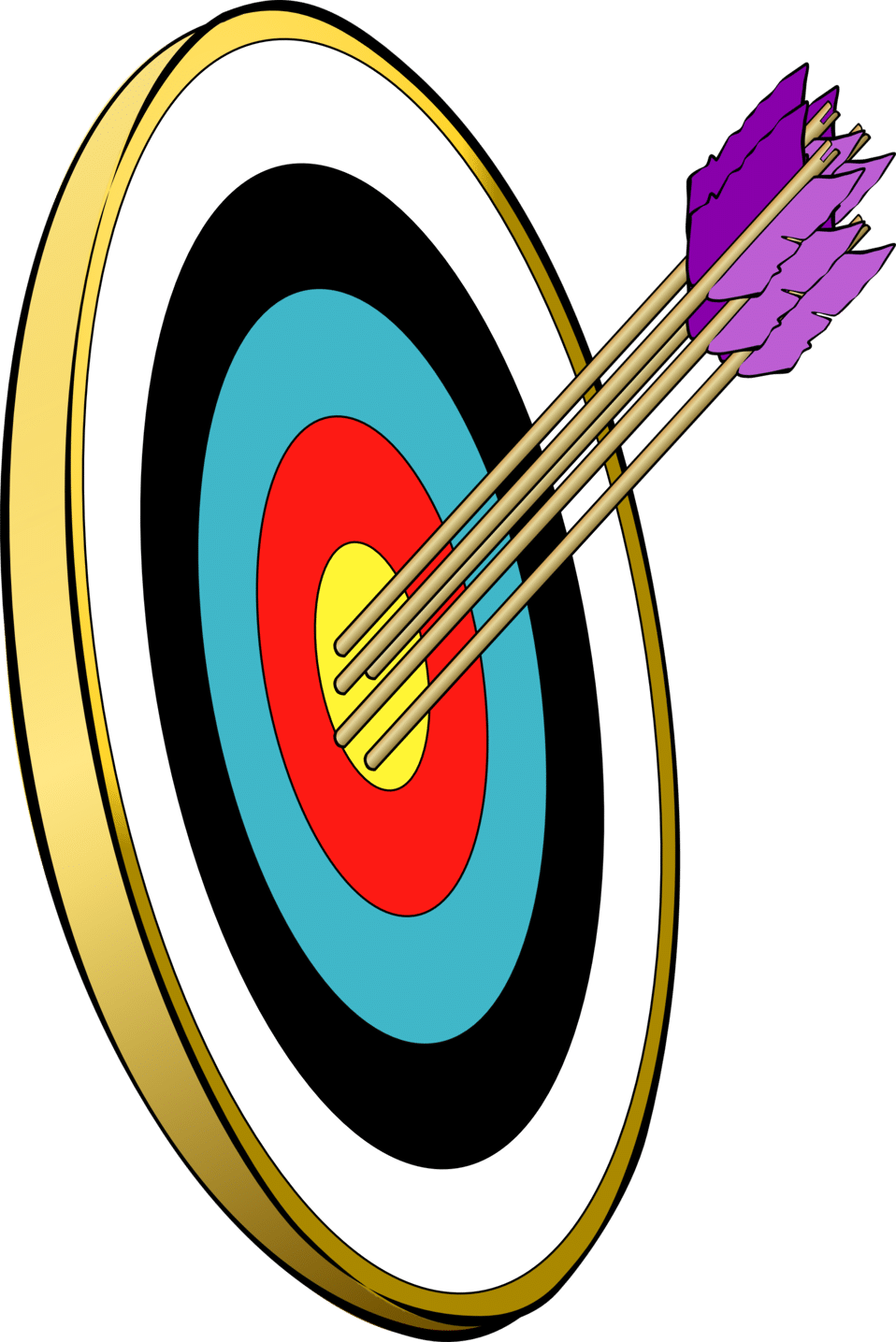 Free To Use Public Domain Archery Clip Art - Target And Arrow Clip Art - Png Download (555x831), Png Download