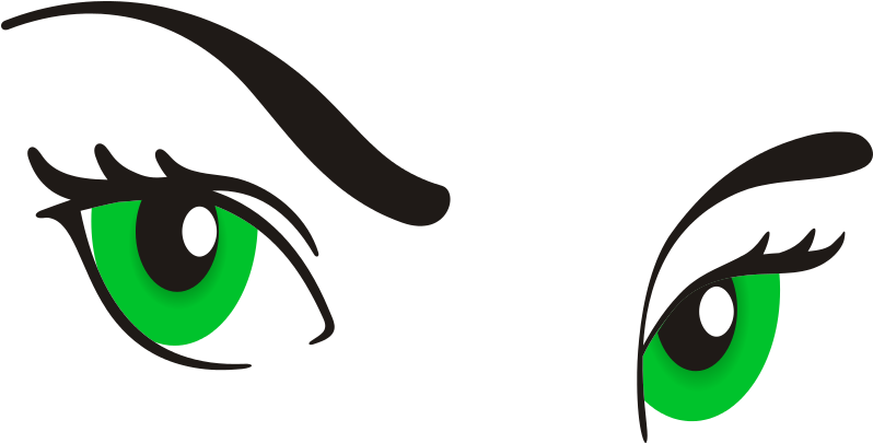 Green Eyes Clipart Eyebrow - Green Eyes Cartoon Png Transparent Png (805x412), Png Download