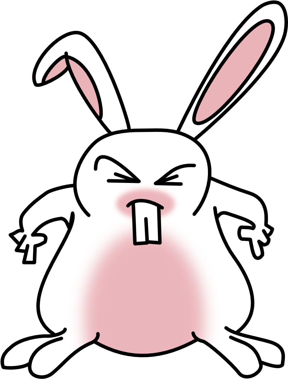 Free To Use Public Domain Easter Clip Art - Angry Bunny Clipart - Png Download (555x777), Png Download