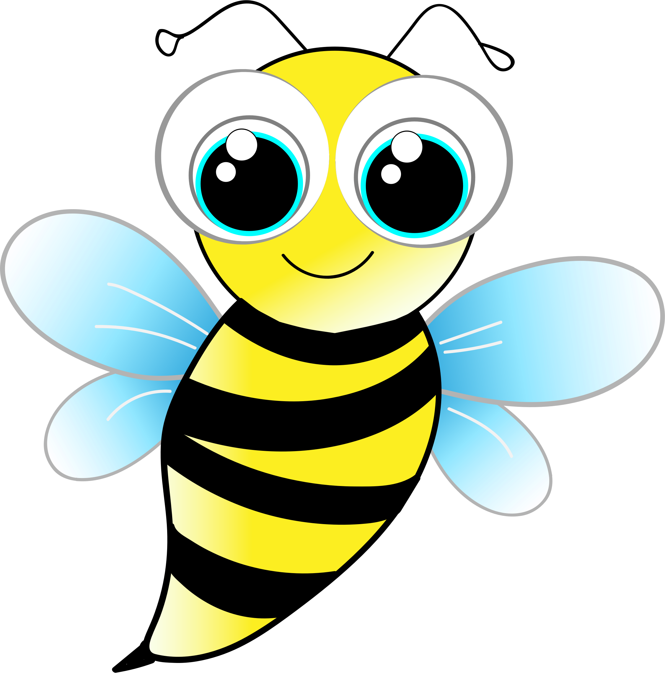 Bee Clip Art Images Black And White - Clip Art Bee Png Transparent Png (2252x2278), Png Download