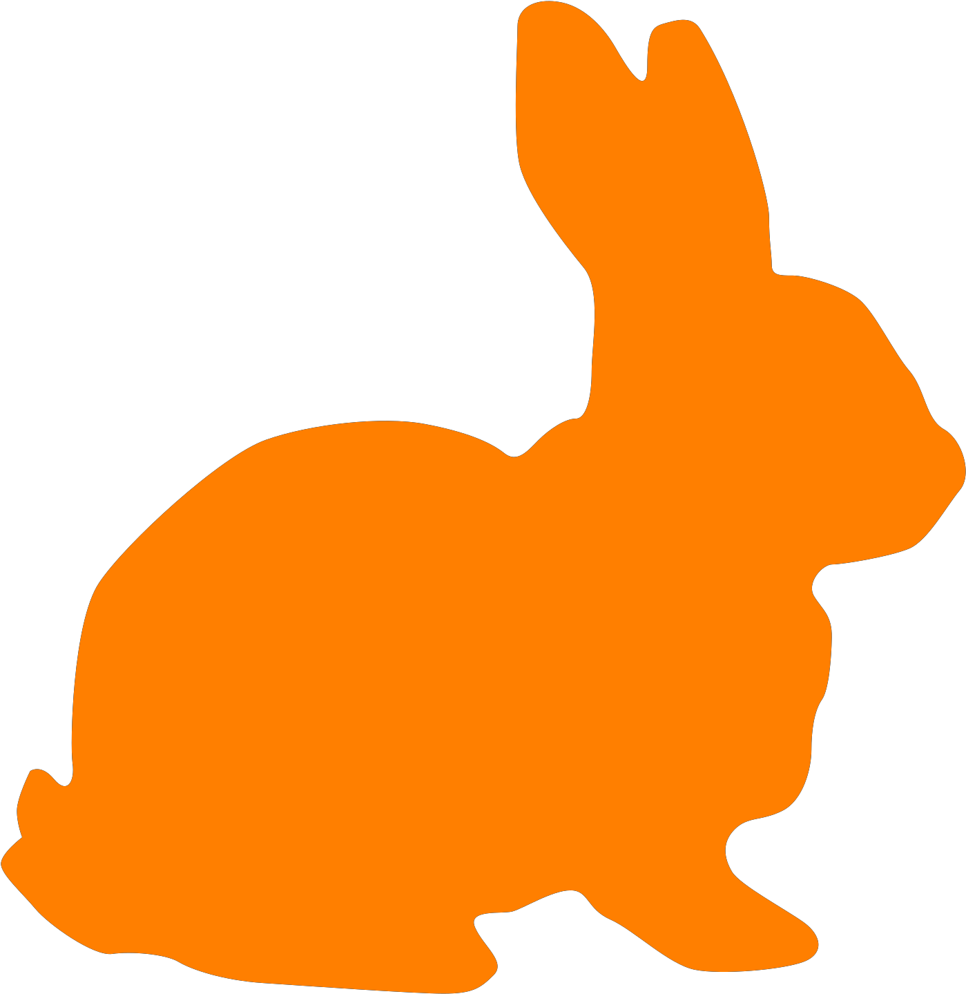 Rabbit Silhouette Png Clipart (582x599), Png Download