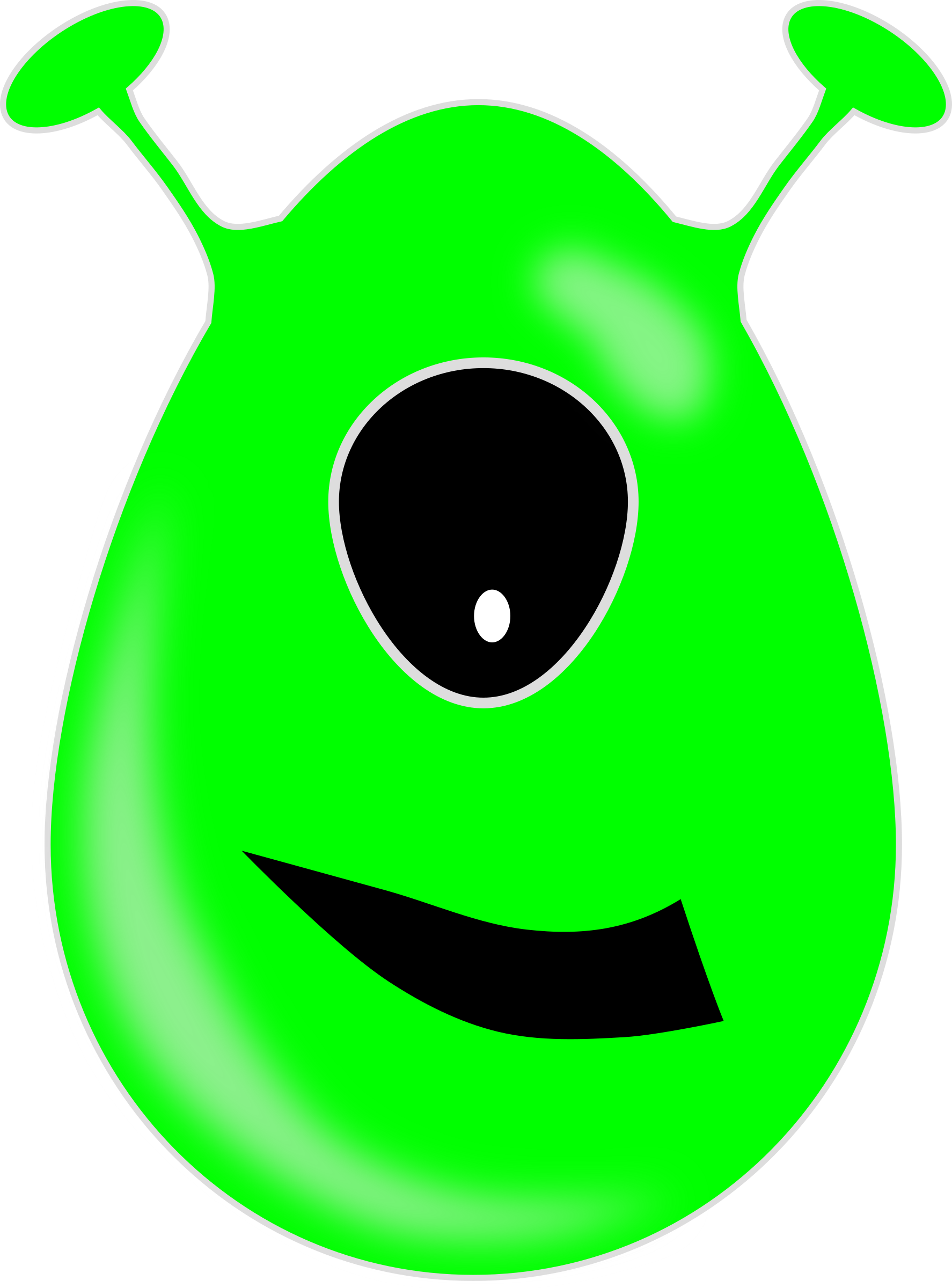 Green Eyes Clipart Logo - Green Alien With One Eye - Png Download (1774x2400), Png Download