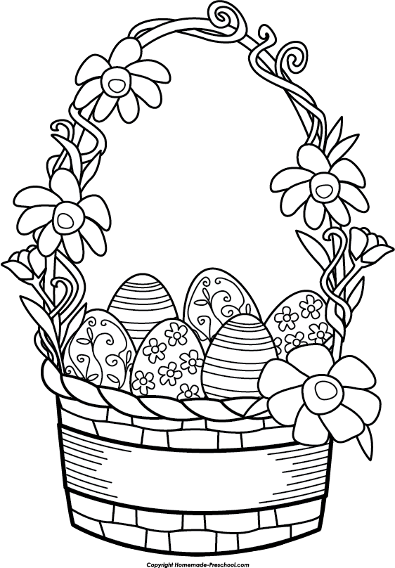 Fun And Free Clipart - Drawings Of Easter Baskets - Png Download (562x808), Png Download