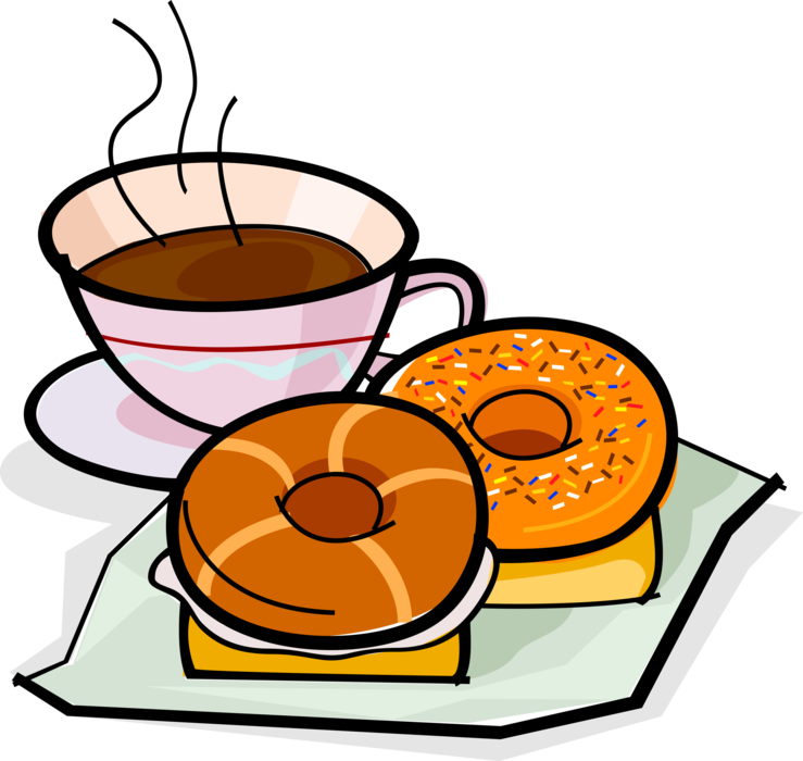 Download Picture Transparent Library Bagel Drawing Coffee Donut