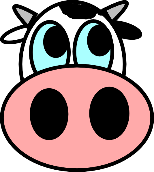 Cartoon - Cow Face Drawing Easy Clipart (534x598), Png Download