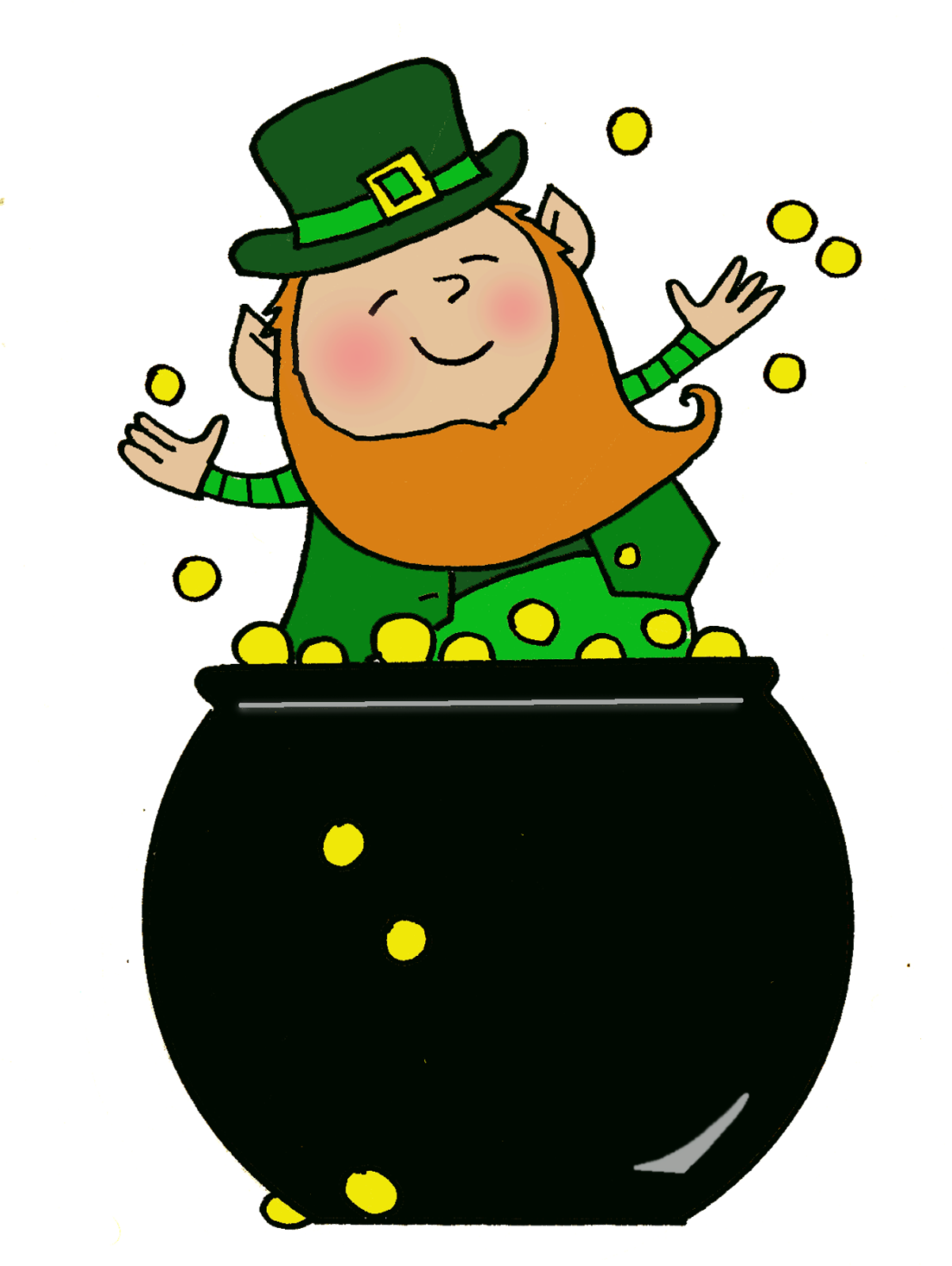 Graphic Library Download 4 Wheeler Clipart - Pot Of Gold With Leprechaun - Png Download (1203x1600), Png Download