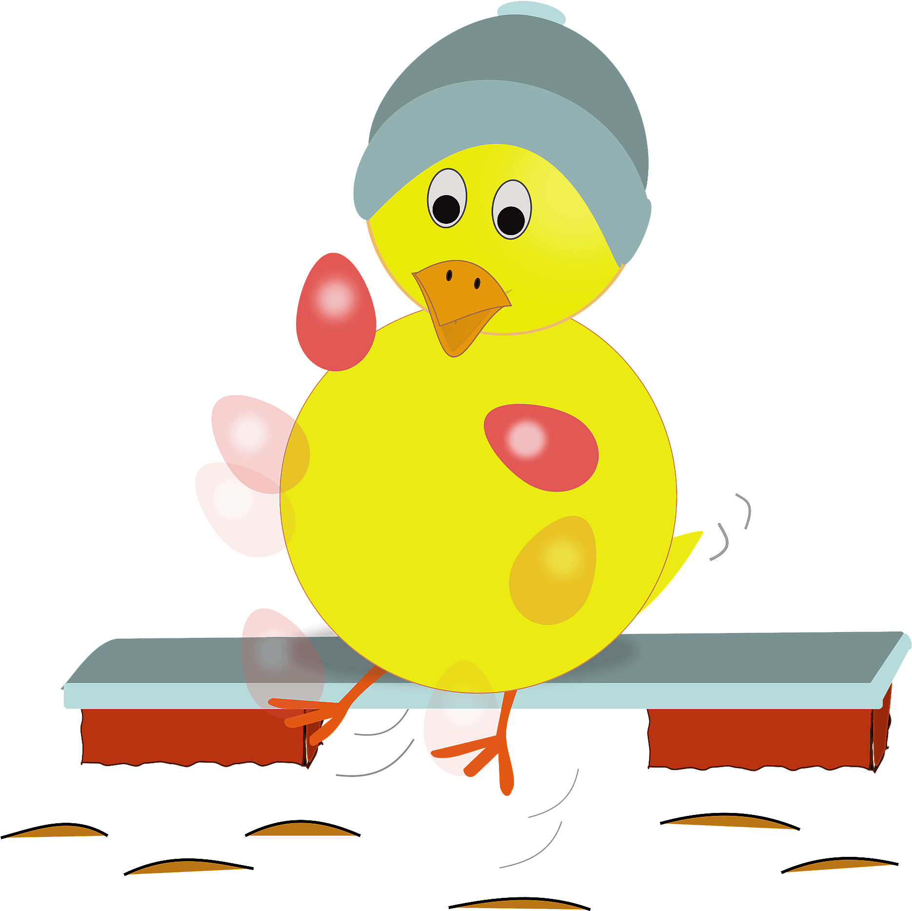 Easter Chick Kicking Eggs Svg Clip Arts 600 X 599 Px - Png Download (600x599), Png Download