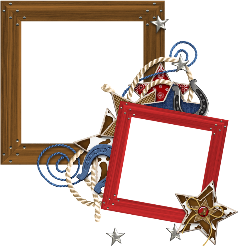 Cowgirl Clipart Frame - Cowboy Photo Frame Transparent - Png Download (900x900), Png Download
