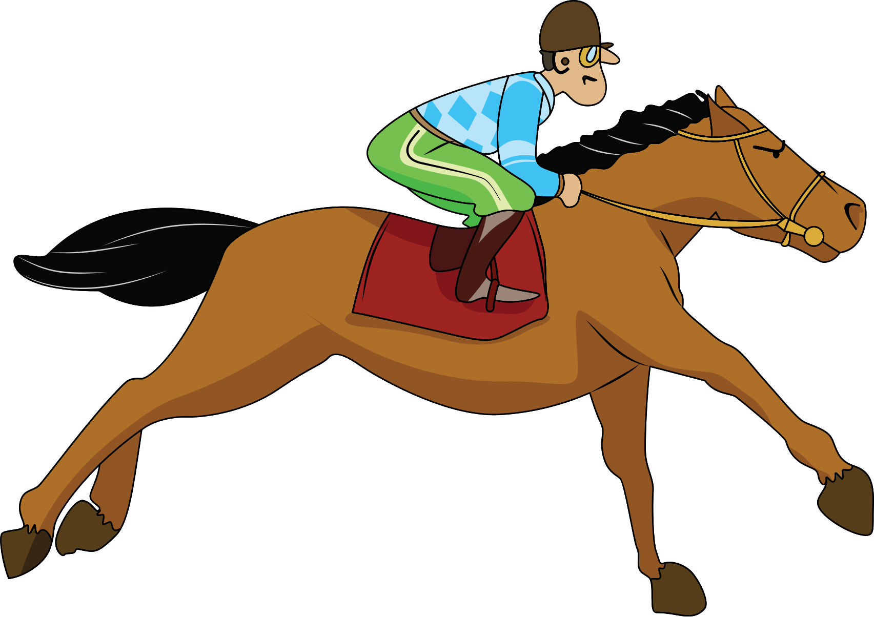 Collection Of Kids Galloping High Quality - Racing Horse Clip Art - Png Download (1705x1204), Png Download