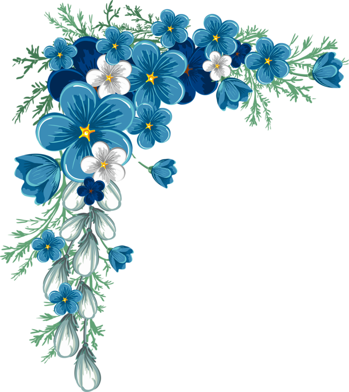 Фото, Автор Len6573 На Яндекс - Blue Flower Border Png Clipart (712x800), Png Download