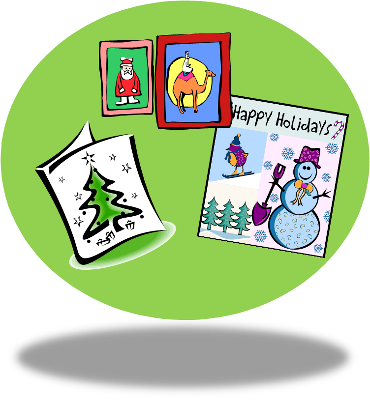 Clip Art Christmas Cards - Happy Holidays Card Clipart - Png Download (752x814), Png Download