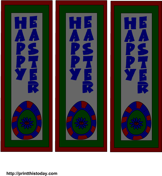 Happy Easter Bookmarks - Emblem Clipart (612x792), Png Download