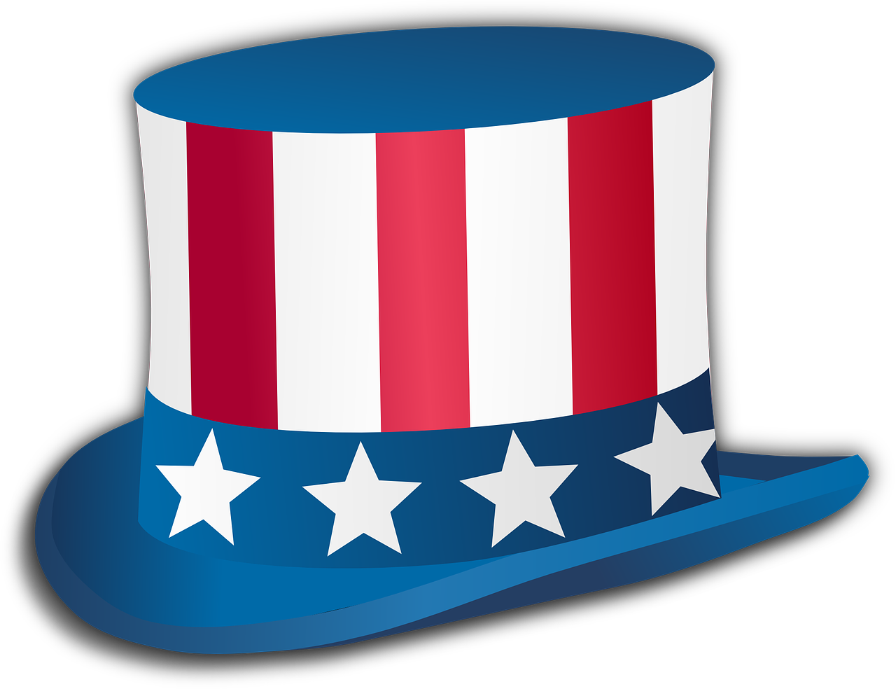 Independence Day United States Top Hat Costume - Uncle Sam Hat Clipart - Png Download (975x750), Png Download