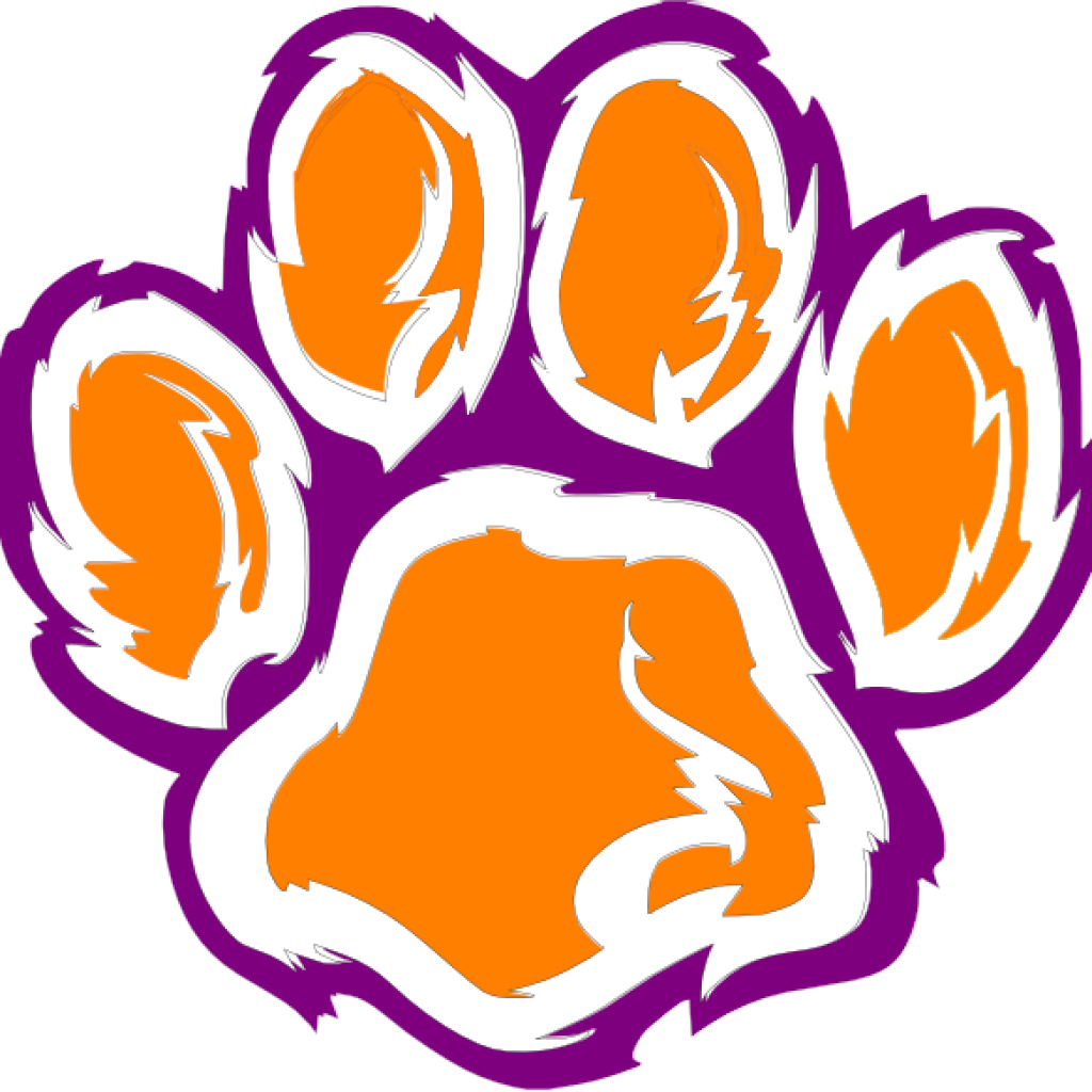 Tiger Paw White Orange Purple Clip Art At Clipart Library - Wildcat Paw - Png Download (600x582), Png Download