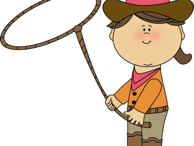 Clip Art Freeuse Stock Cowgirl Clipart - Cowboy With Lasso Clipart - Png Download (640x480), Png Download